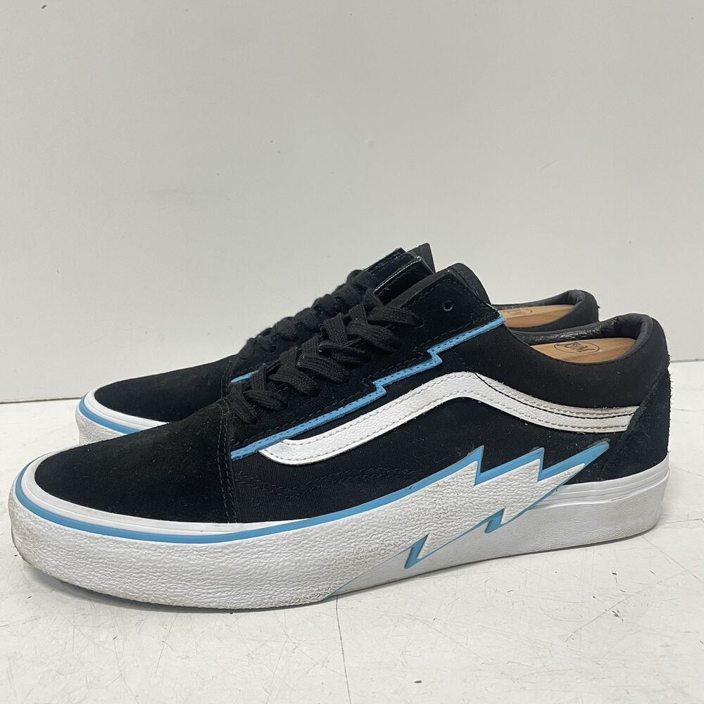 Vans Old Skool Bolt Cyan Sky Blue Black Bolt Lighnting Skate Shoes Men’s Sz 11